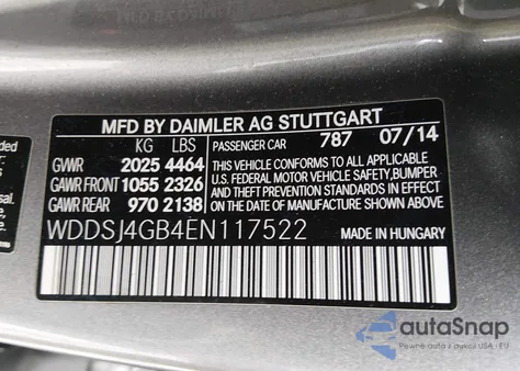 2014 Mercedes-Benz Cla 250 4Matic из США, поврежденный, VIN WDDSJ4GB4EN117522